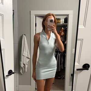 Aritzia Light Blue Zip-Front Mini Dress